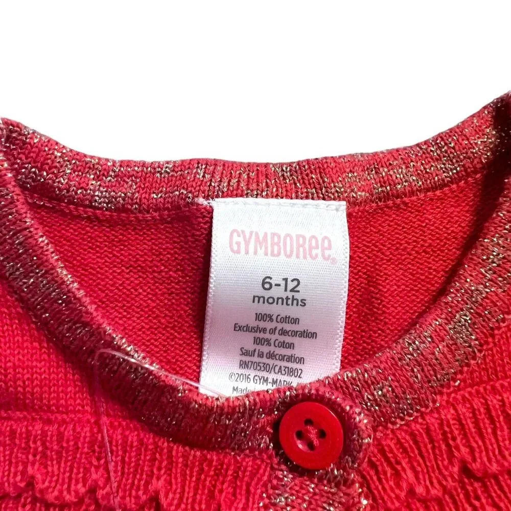 NEW Gymboree 6-12m Sparkly Ruffle Cardigan Sweater